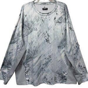 Habit Realtree Men’s Performance Fishing Shirt Long Sleeve 2XL Gray Camo